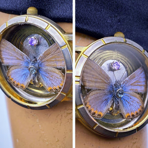 Butterfly w/ Amethyst & Blue Topaz Bracelet