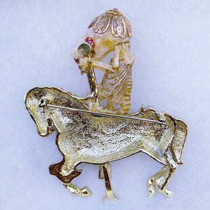 Pony Riding Rat Brooch/ Pin