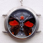 Load image into Gallery viewer, Black &amp; Orange Butterfly Necklace
